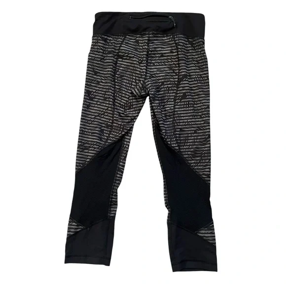 Lululemon Pace Rival Crop *Full-On Luxtreme Stripe Play Slate Black / Black - Picture 13 of 13